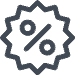 Percentage badge icon